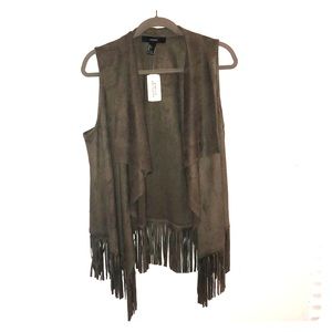 Army Green Fringe Vest